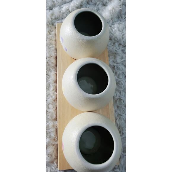 Vintage New Partylite Springtine Garden Globes with Wooden Tray Cottagecore Boho - Picture 3 of 7